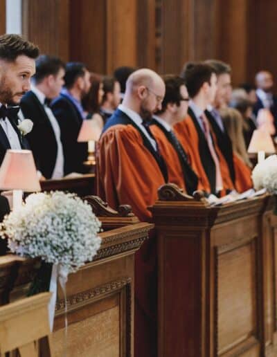 Pew end flowers at St Bride's Church by Rachel Morgan Wedding Flowers
